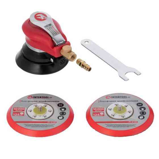 Шліфмашина пневматична ексцентрикова 125 мм, до 6 атм, 9000 об/хв, 340 л/хв INTERTOOL PT-1006 Київ