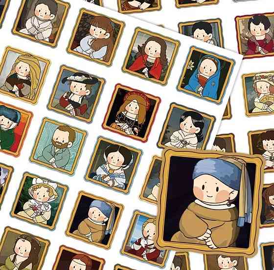 Набор наклеек 50 шт с известными картинами, винтажные стикеры искусство для блокнота ноутбука Киев