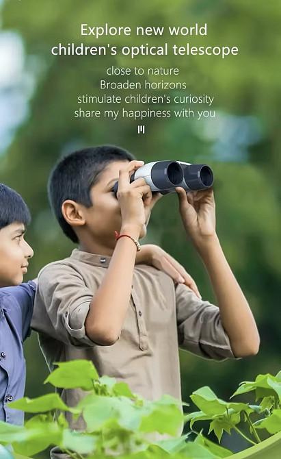 Іграшковий бінокль для дітей 90 на 105 мм сіро-чорний Київ - фото 2