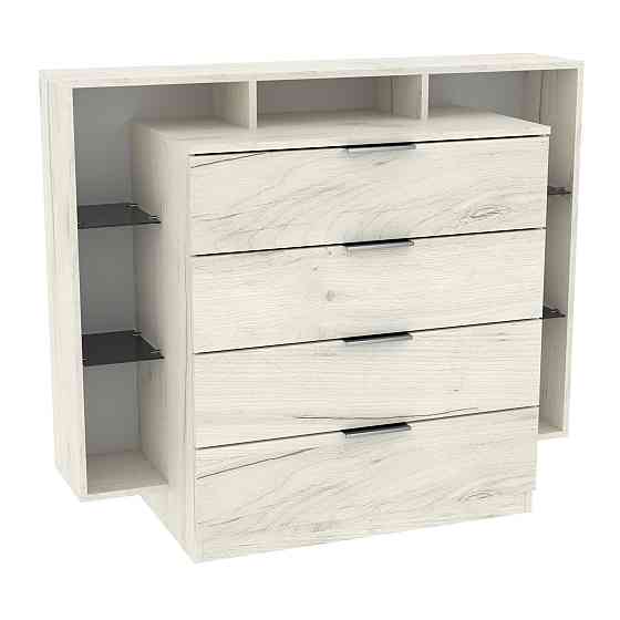 Комод Крістал, Дуб Крафт Білий, 1200/450/1000 Львів