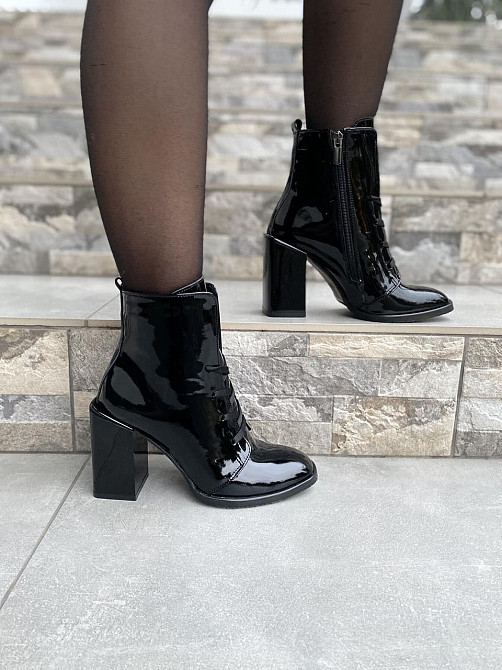 Черевики жіночі ARLEN чорні шкіра лакована каблук 9см 36р.37р. (БН-9556/1380) Коломыя - изображение 7