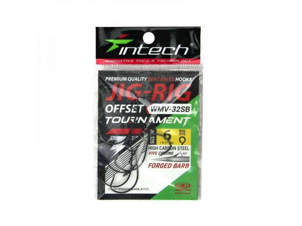Гачки офсетні Tournament JIG-RIG Offset 6 (6шт/уп) WMV-32SB ТМ INTECH Київ - фото 1