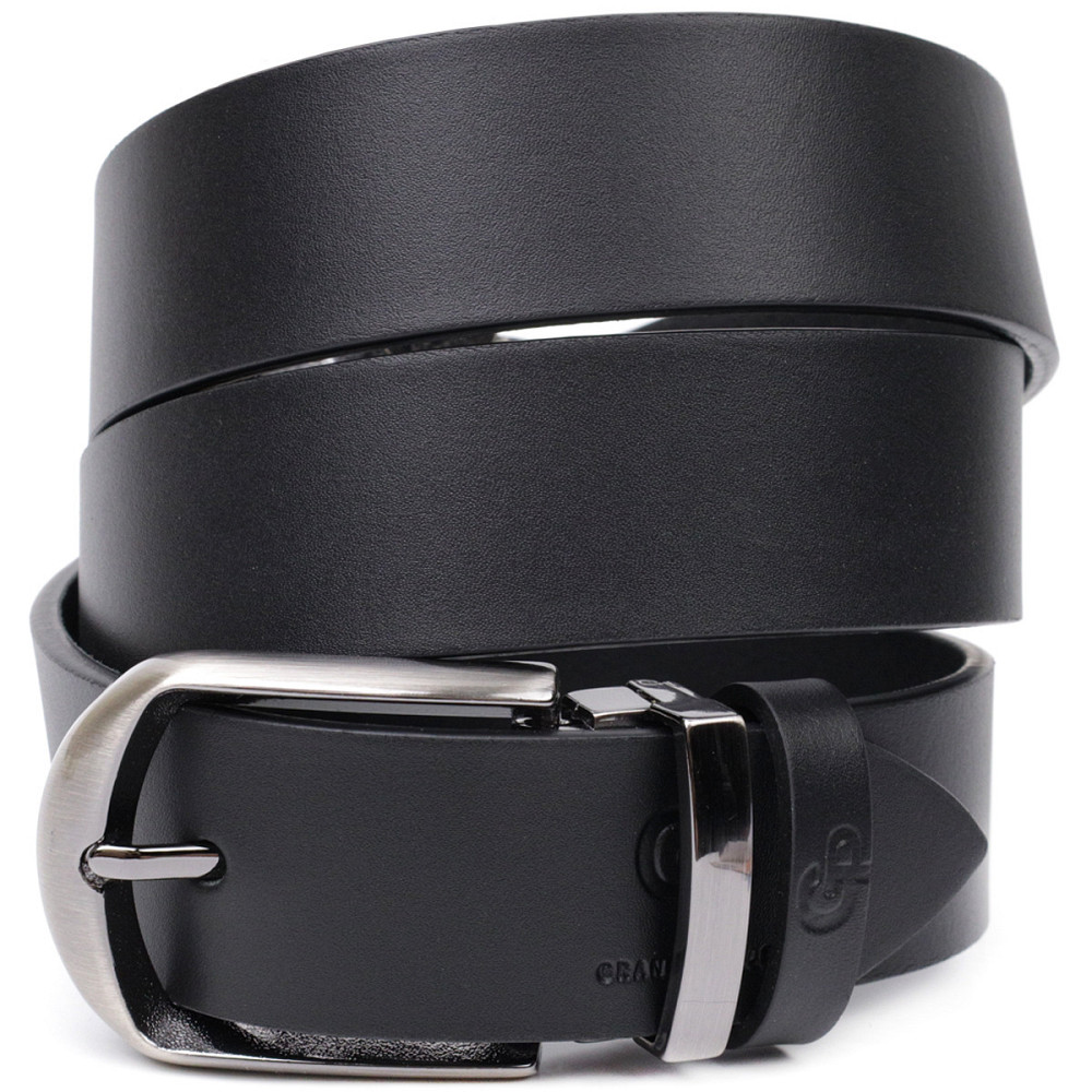 Практичний брючний пояс для чоловіків з натуральної шкіри GRANDE PELLE 11681 Чорний Київ - фото 10