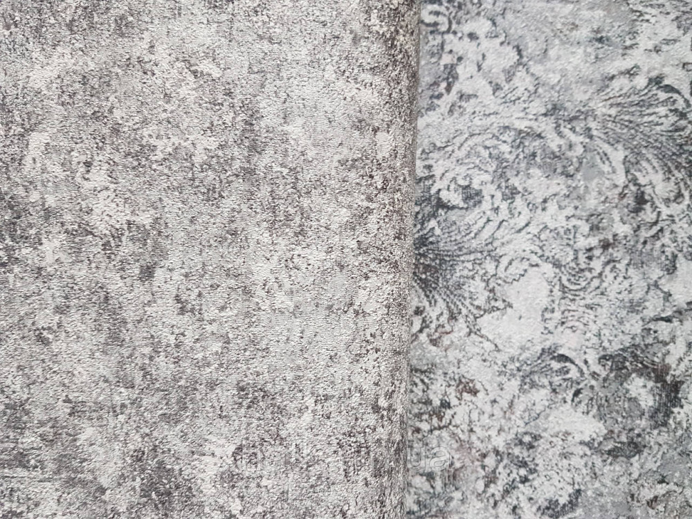 Шпалери вінілові на флізеліні гарячого тиснення DU&KA 1.06х10 вензель основа під штукатурку сірі коричневі Київ - фото 2