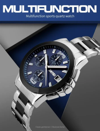 Чоловічий годинник Skmei 9126 із хронографом Синій Київ