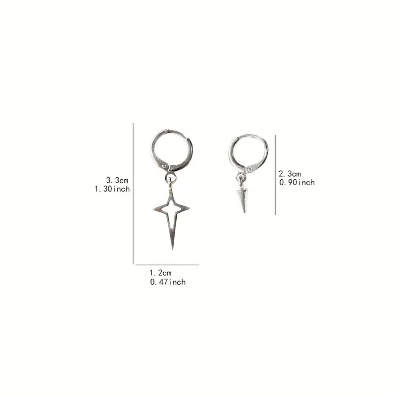Серьги-кольца с подвесками Звезда и Конус – минимализм, рок-стиль, тренд Киев - изображение 5