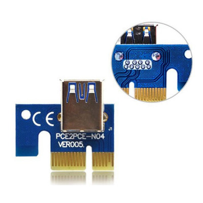 Райзер PCI-E x1 to 16x 60cm USB 3.0 Cable SATA to 6Pin Power v.006C Dynamode (RX-riser-006c 6 pin) Вінниця - фото 3