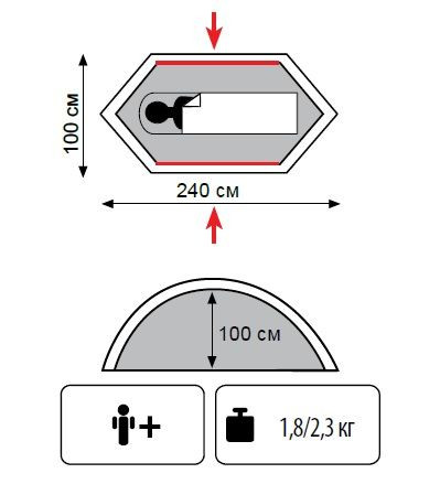 Палатка одноместная Tramp Bicycle light (v2) Киев - изображение 2