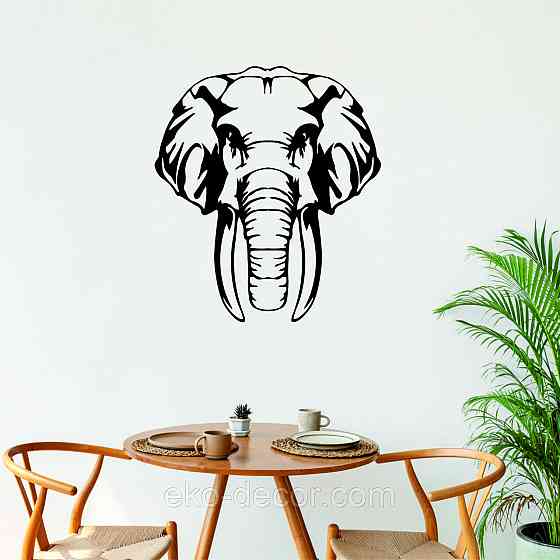 Декоративне настінне Панно  «Слон» , Декор на стіну 90*79 см, Чорний Київ
