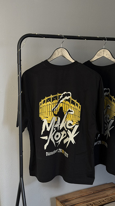Оверсайз футболка «Макс Корж Düsseldorf 26.06.2026», чорна, концертна, преміум Чернівці - фото 2