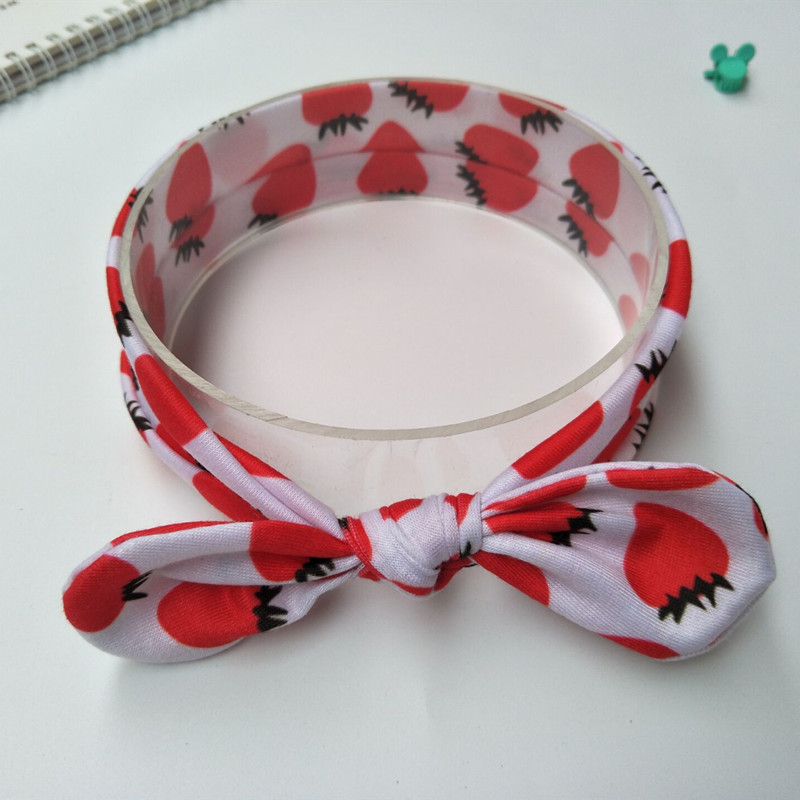 Дитяча пов'язка з вушками Полуниця one size різнобарвний Київ - фото 2