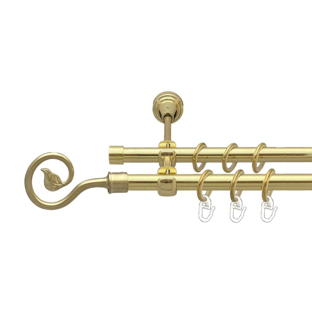 Карниз Orvit Лукка металевий дворядний відкритий Золото 16\16 мм 240 см (00-00014241) Львів - фото 1