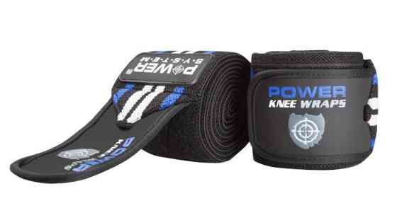 Бинти на коліна Power System PS-3700 Knee Wraps Blue/Black (пара) Луцк