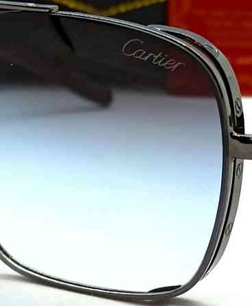 Брендовые очки мужские в сером металле линзы серо голубой градиент. Киев