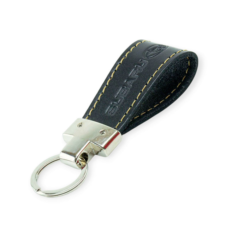 Брелок subaru шкіряний тиснений чорний, прострочений, метал. затискач Мукачево - фото 1