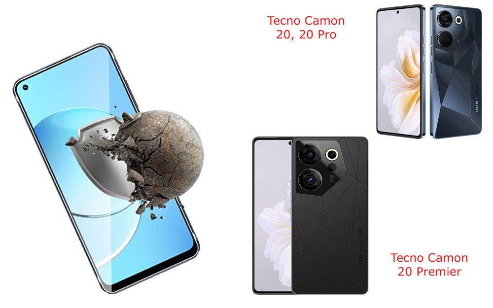 Защитное стекло DefenzoGlass для TECNO Camon 15 (CD7), 16 SE (CE7j) – двойная прочность Киев - изображение 3