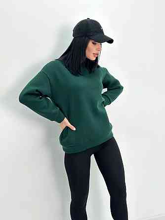 Жіночий теплий батник "Wear" Турція оптом | Батал Темно-зелений, 50-52 Київ