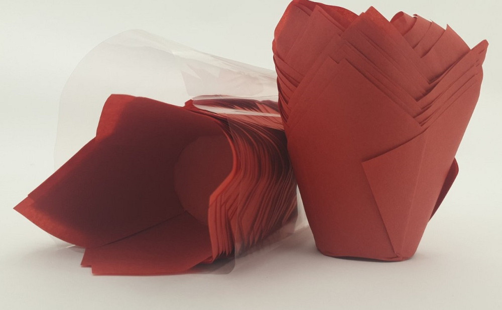 Форми паперові для кексів ТЛ-175" Тюльпан Червоний" (50*75/100) (100 шт.) (1 уп.) Харків - фото 2