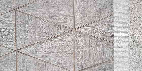 Шпалери вінілові на флізеліні Marburg Travertino 1.06х10 фігури трикутники смуги структурні сірі 3д Київ