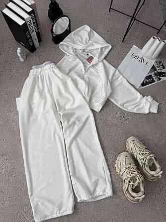 Женский прогулочный костюм двойка: кофта на молнии и брюки двунитка люкс + турецкая рибана Одесса