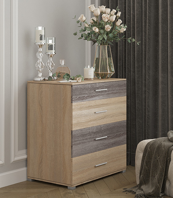 Комод Еверест на 4 ящики Бриз К-5 (телескопи) 70х38х72.5 дуб сонома + трюфель (DTM-2491) Львів - фото 3