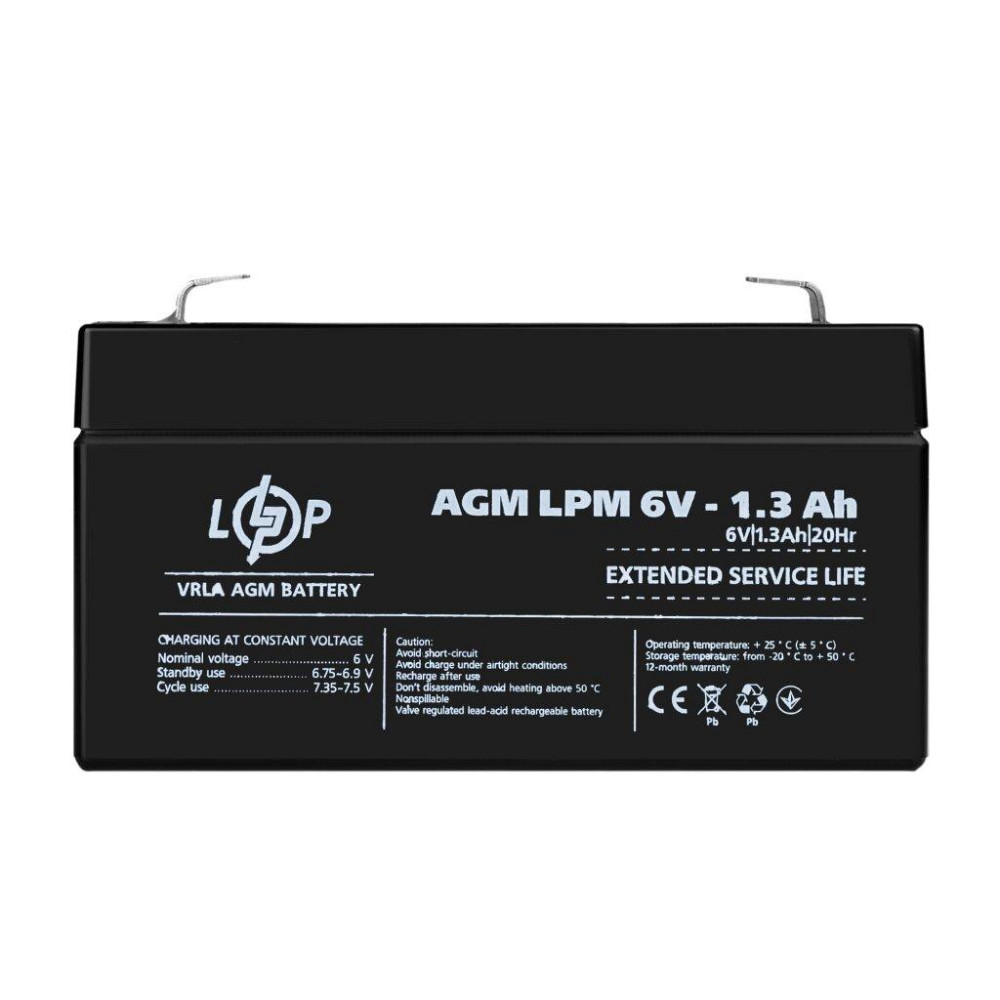Акумулятор AGM LPM 6V - 1.3 Ah Київ - фото 1