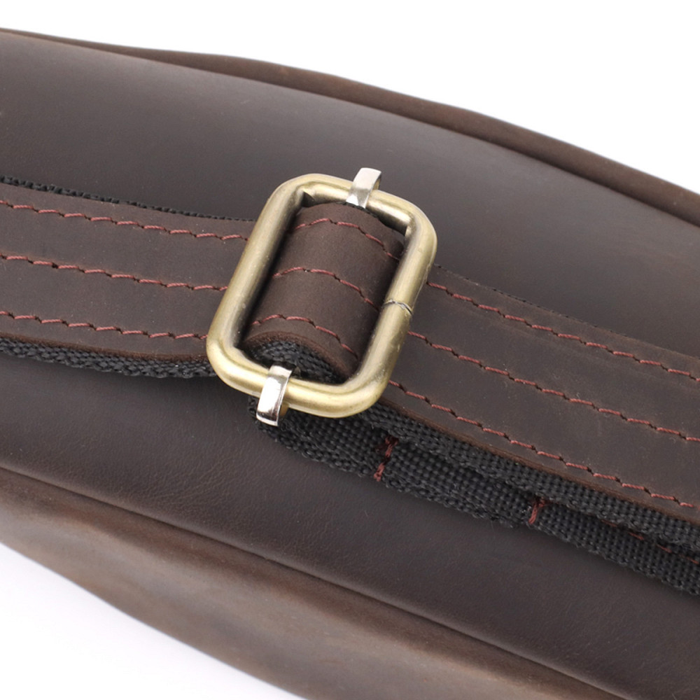 Добротная сумка бананка для мужчин из винтажной натуральной кожи Shvigel 23139 Коричневый Киев - изображение 7