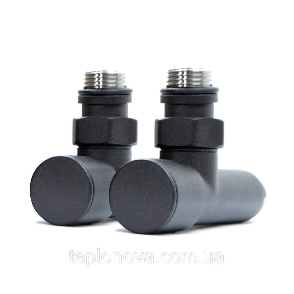 Кран кутовий для сушарок для рушників Raftec 1/2"х1/2" подовжений, чорний, 2 шт. Чернівці - фото 3