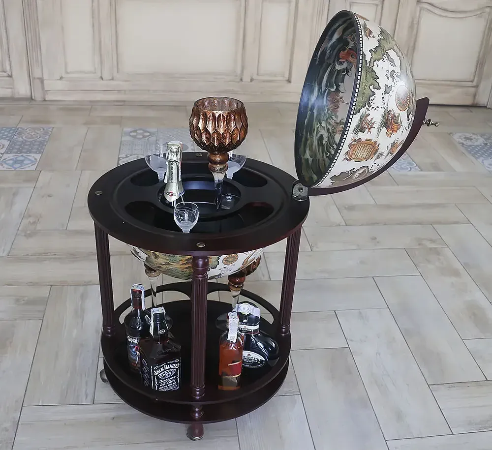 Глобус напольный бар Карта мира беж-коричневый сфера 42 см Гранд Презент mastersem Киев - изображение 1