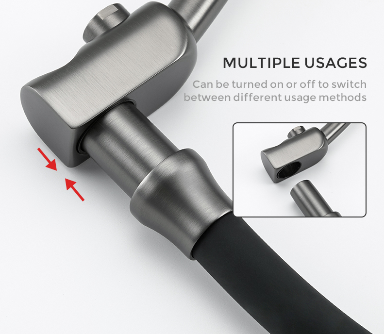 Кухонний змішувач Koer KB-72003-07 з виходом для питної води латунь/графіт (KR3377) Чернівці - фото 4