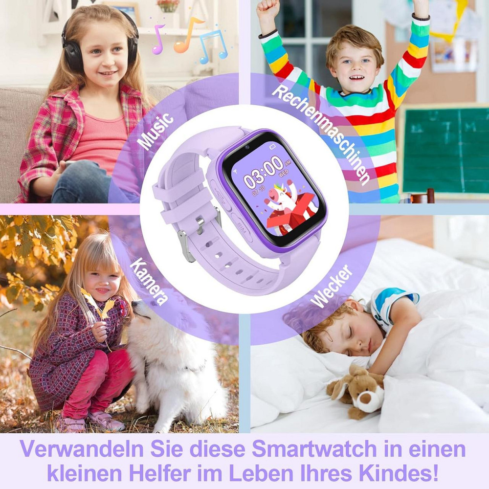 Детские смарт-часы со звонками, играми, аудиокнигами, сказками, учебными карточками, фиолетовый, на подарок Киев - изображение 3