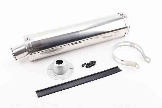 УЦІНКА STORM Глушник ПРЯМОТОЧНИЙ без коліна 420*100мм TUNING, ХРОМ тип 2 (без прокладки) Київ