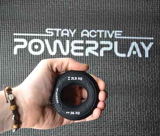 Еспандер кистьовий силіконовий PowerPlay PP-4330 Hand Grip Loops Hard Вага: 31.5-36 кг. Чорний Кам'янське