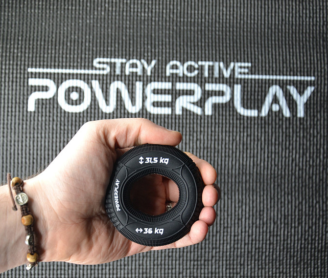 Еспандер кистьовий силіконовий PowerPlay PP-4330 Hand Grip Loops Hard 31.5-36 кг. Чорний Каменское - изображение 6