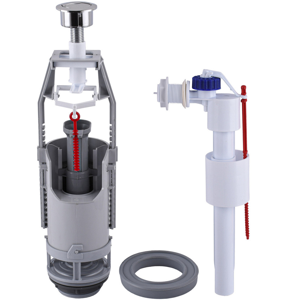 Комплект арматуры для сливного бачка с боковой подачей воды 1/2″, с двумя режимами слива АБк2-01 (000028330) Киев - изображение 1