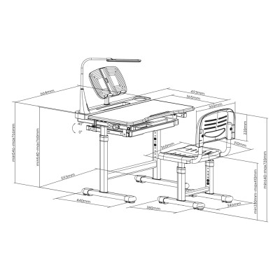 Парта со стулом FunDesk трансформер (2001002219153) Винница - изображение 3