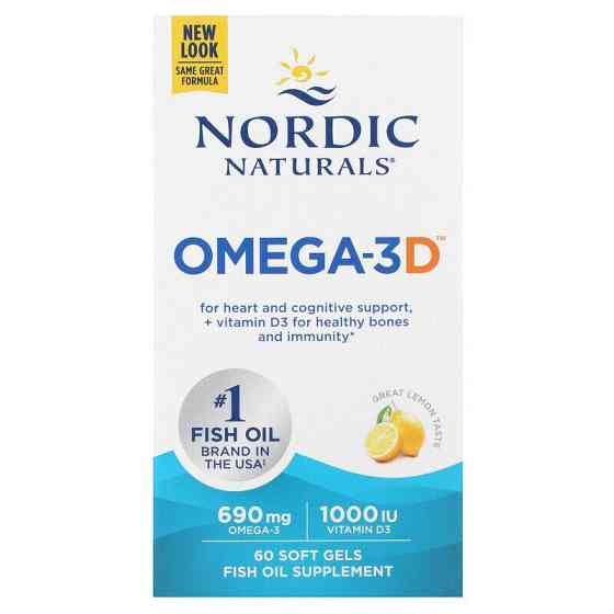 Омега + Д3 Nordic Naturals Omega-3D 1000 мг 60 капсул Лимон Київ