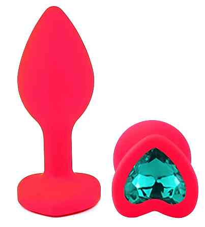 Силиконовая анальная пробка EGZO - Silicone Pink Heart Plug Marine, size S Sex Aura Киев