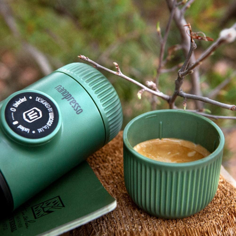 Еспресо кавоварка Wacaco Nanopresso механічна з чохлом (для меленої кави) Зелений Київ - фото 4