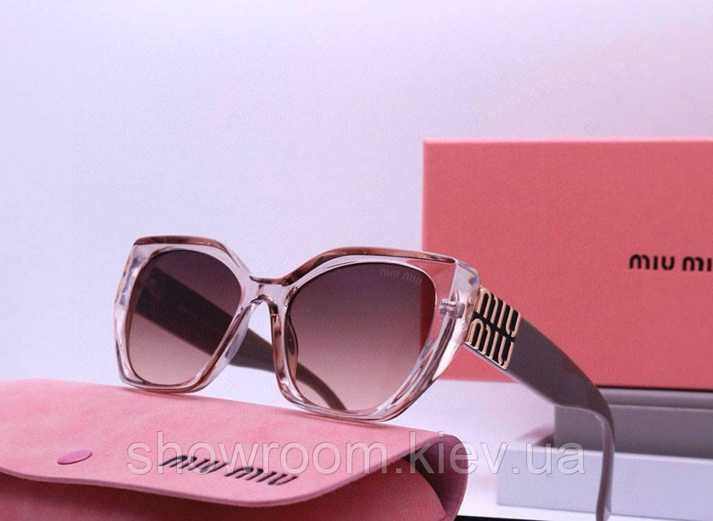 Женские солнцезащитные брендовые очки Miu 3101 powder Киев - изображение 1