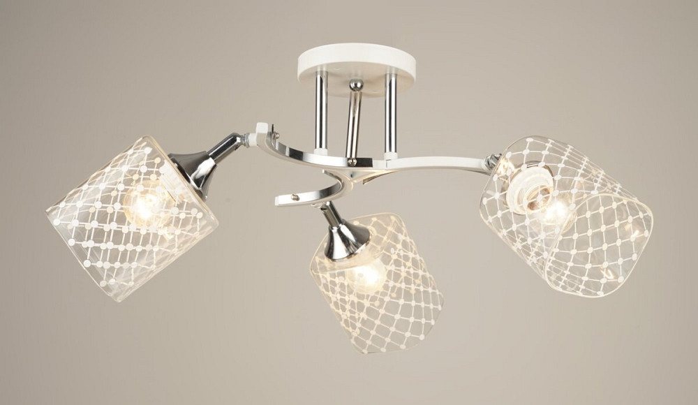 SIRIUS Люстра стельова Sirius B N4513/3 WT+CH з поворотнім механізмом Коломия - фото 1