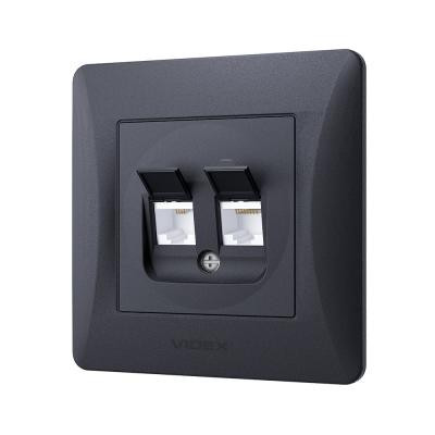 Компьютерная розетка Videx BINERA CAT6+CAT3 двойная черн (VF-BNSK2PC6TF3-BG) Винница - изображение 2