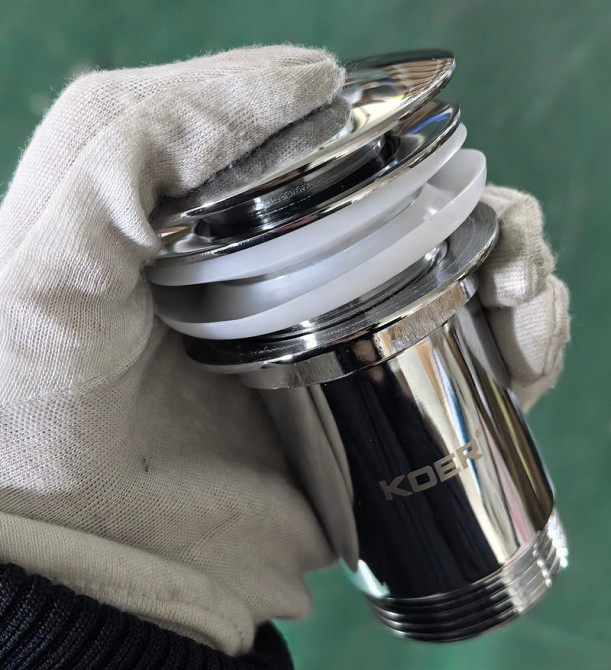 Донный клапан для раковины Koer PW-08-01 1 1/4'' без перелива автоматический СLICK-СLACK (Цвет хром) (KR5786) Киев - изображение 7