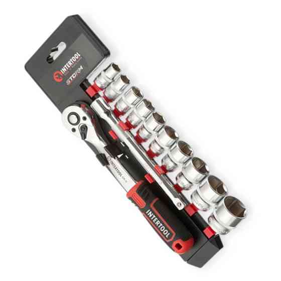 Набір головок 3/8" 12 шт, 10-24 мм з тріщ., Подовж. (планшет) Storm Мукачево