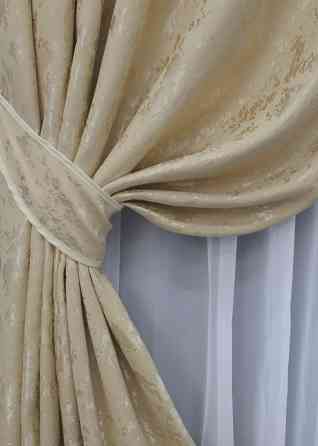 Комплект готових штор, льон мармур, колекція "Pavliani AL" колір теплий-бежевий 1570ш Київ