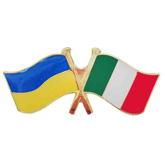 Прапор Україна-Італія значок. Київ