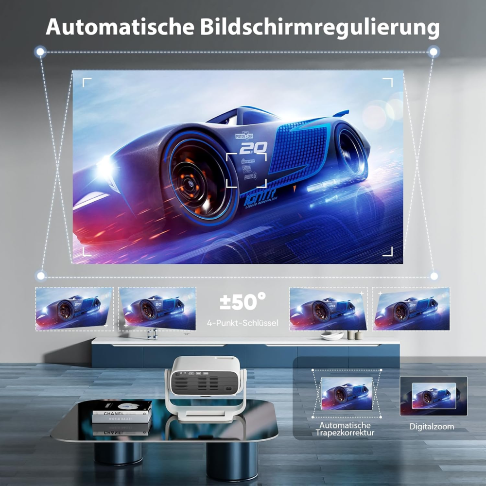 Проектор Wielio AT-M269A Full HD Wi-Fi Bluetooth Новий розумний проектор 2025 року, вбудовані додатки, Android 11 Київ - фото 5