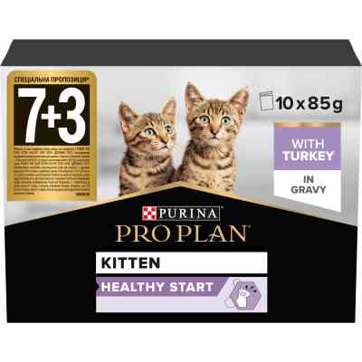 Вологий корм для кішок Purina Pro Plan Kitten Healthy Start Для кошенят З індичкою 10 х 85 г (7613034767646) Вінниця