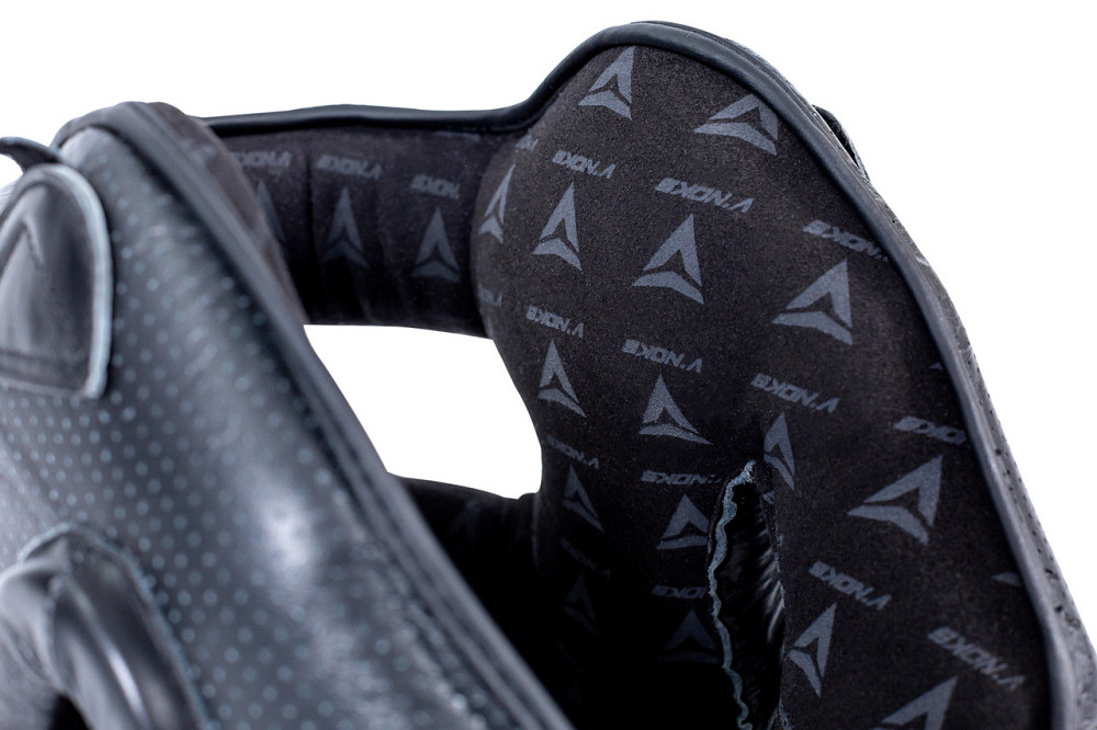 Боксерський шолом з бампером з натуральної шкіри чорний V`Noks Boxing Machine PRO Київ - фото 7