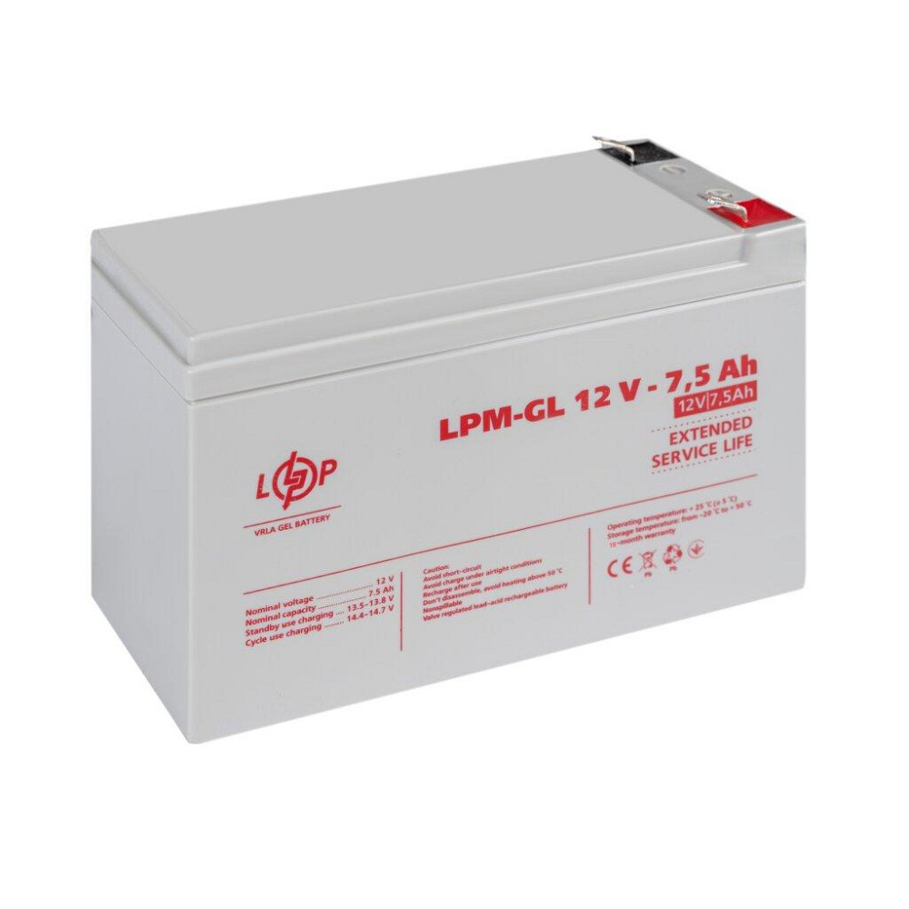 Аккумулятор гелевый LPM-GL 12V - 7.5 Ah Киев - изображение 3